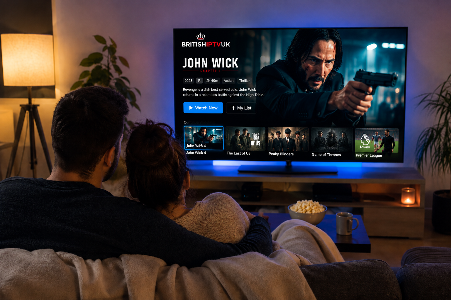 Family enjoying streaming together